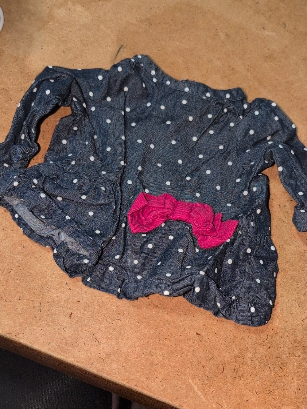 ❤️‍🔥10/$10❤️‍🔥 GUC Baby Girls Just One You Navy Bow Long Sleeve Top Size 3M
